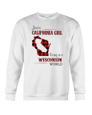 CALIFORNIA GIRL LIVING IN WISCONSIN WORLD Crewneck Sweatshirt thumbnail