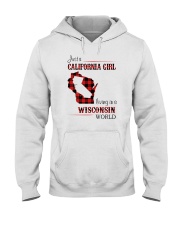 CALIFORNIA GIRL LIVING IN WISCONSIN WORLD Hooded Sweatshirt thumbnail