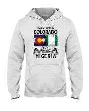 LIVE IN COLORADO BEGAN IN NIGERIA Hooded Sweatshirt thumbnail