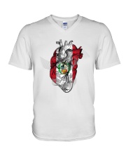 Peru Map Heart V-Neck T-Shirt tile