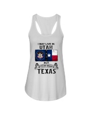 LIVE IN UTAH BEGAN IN TEXAS Ladies Flowy Tank tile