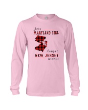 MARYLAND GIRL LIVING IN NEW JERSEY WORLD Long Sleeve Tee tile