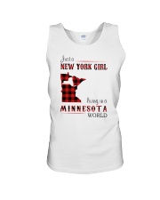 NEW YORK GIRL LIVING IN MINNESOTA WORLD Unisex Tank thumbnail