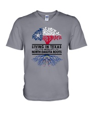 LIVING IN TEXAS WITH NORTH DAKOTA ROOTS V-Neck T-Shirt thumbnail