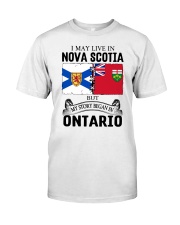 LIVE IN NOVA SCOTIA BEGAN IN ONTARIO ROOT Classic T-Shirt tile