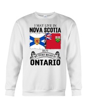 LIVE IN NOVA SCOTIA BEGAN IN ONTARIO ROOT Crewneck Sweatshirt thumbnail