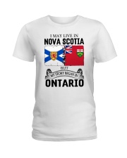 LIVE IN NOVA SCOTIA BEGAN IN ONTARIO ROOT Ladies T-Shirt thumbnail