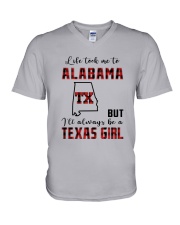 LIFE TOOK TO ALABAMA BUT ALWAYS TEXAS GIRL V-Neck T-Shirt tile