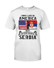 LIVE IN AMERICA BEGAN IN SERBIA Classic T-Shirt tile