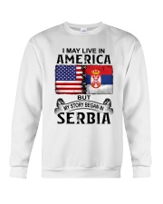 LIVE IN AMERICA BEGAN IN SERBIA Crewneck Sweatshirt tile