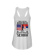 LIVE IN AMERICA BEGAN IN SERBIA Ladies Flowy Tank tile