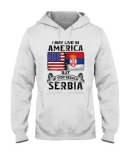 LIVE IN AMERICA BEGAN IN SERBIA Hooded Sweatshirt tile