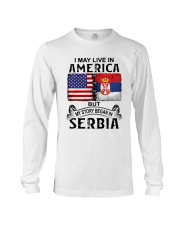 LIVE IN AMERICA BEGAN IN SERBIA Long Sleeve Tee tile