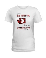 JERSEY GIRL LIVING IN WASHINGTON WORLD Ladies T-Shirt thumbnail