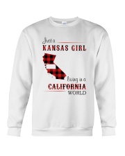 KANSAS GIRL LIVING IN CALIFORNIA WORLD Crewneck Sweatshirt tile