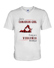 CANADIAN GIRL LIVING IN VIRGINIA WORLD V-Neck T-Shirt thumbnail