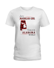 MICHIGAN GIRL LIVING IN ALABAMA WORLD Ladies T-Shirt thumbnail
