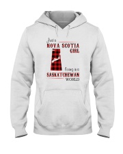 NOVA SCOTIA GIRL LIVING IN SASKATCHEWAN WORLD Hooded Sweatshirt thumbnail