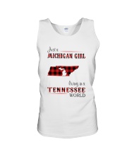 MICHIGAN GIRL LIVING IN TENNESSEE WORLD Unisex Tank thumbnail