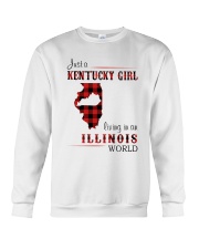 KENTUCKY GIRL LIVING IN ILLINOIS WORLD Crewneck Sweatshirt thumbnail