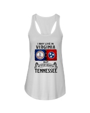 LIVE IN VIRGINIA BEGAN IN TENNESSEE Ladies Flowy Tank tile