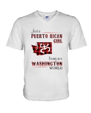 PUERTO RICAN GIRL LIVING IN WASHINGTON WORLD V-Neck T-Shirt thumbnail