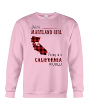 MARYLAND GIRL LIVING IN CALIFORNIA WORLD Crewneck Sweatshirt thumbnail