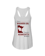 WISCONSIN GIRL LIVING IN MINNESOTA WORLD Ladies Flowy Tank thumbnail