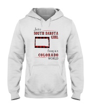 SOUTH DAKOTA GIRL LIVING IN COLORADO WORLD Hooded Sweatshirt thumbnail