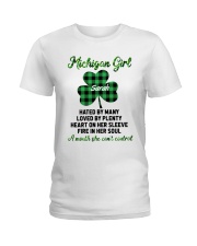 Michigan Girl Hated By Many Custom Name Ladies T-Shirt front