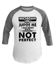 Michigan Girl Don't Judge Me Baseball Tee tile