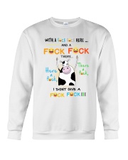 COW WITH A FUCK FUCK HERE Crewneck Sweatshirt thumbnail