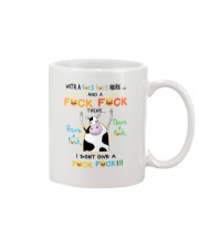 COW WITH A FUCK FUCK HERE Mug thumbnail