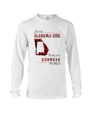 ALABAMA GIRL LIVING IN GEORGIA WORLD Long Sleeve Tee tile