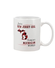JERSEY GIRL LIVING IN MICHIGAN WORLD Mug tile