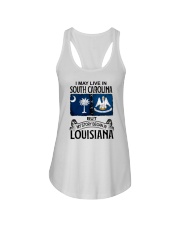 LIVE IN SOUTH CAROLINA BEGAN IN LOUISIANA Ladies Flowy Tank tile