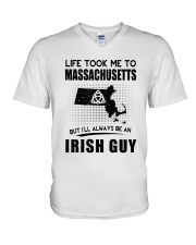 IRISH GUY LIFE TOOK TO MASSACHUSETTS V-Neck T-Shirt thumbnail