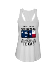 LIVE IN SOUTH CAROLINA BEGAN IN TEXAS Ladies Flowy Tank tile