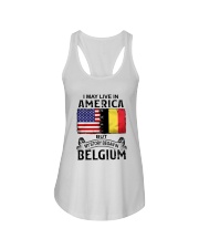 LIVE IN AMERICA BEGAN IN BELGIUM Ladies Flowy Tank thumbnail