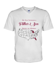 MICHIGAN FLORIDA THE LOVE FATHER AND SON V-Neck T-Shirt thumbnail
