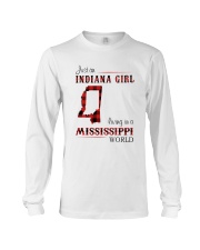 INDIANA GIRL LIVING IN MISSISSIPPI WORLD Long Sleeve Tee thumbnail