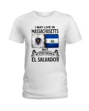 LIVE IN MASSACHSUETTS BEGAN IN EL SALVADOR Ladies T-Shirt tile
