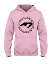 WEST VIRGINIA GIRL LIVING IN NORTH CAROLINA WORLD Hooded Sweatshirt thumbnail