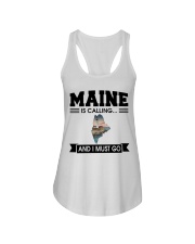Maine Is Calling And I Must Go Ladies Flowy Tank front
