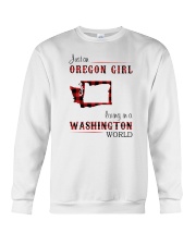 OREGON GIRL LIVING IN WASHINGTON WORLD Crewneck Sweatshirt thumbnail