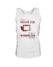 OREGON GIRL LIVING IN WASHINGTON WORLD Unisex Tank thumbnail