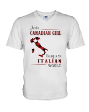 CANADIAN GIRL LIVING IN ITALIAN WORLD V-Neck T-Shirt thumbnail