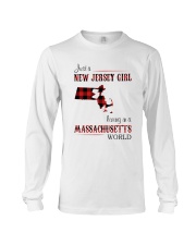 JERSEY GIRL LIVING IN MASSACHUSETTS WORLD Long Sleeve Tee thumbnail