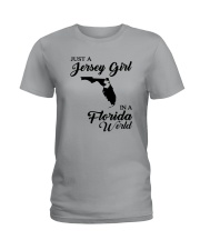 JUST A JERSEY GIRL IN A FLORIDA WORLD Ladies T-Shirt front