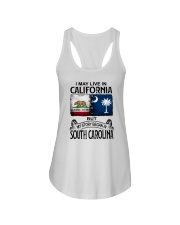 LIVE IN CALIFORNIA BEGAN IN SOUTH CAROLINA Ladies Flowy Tank tile